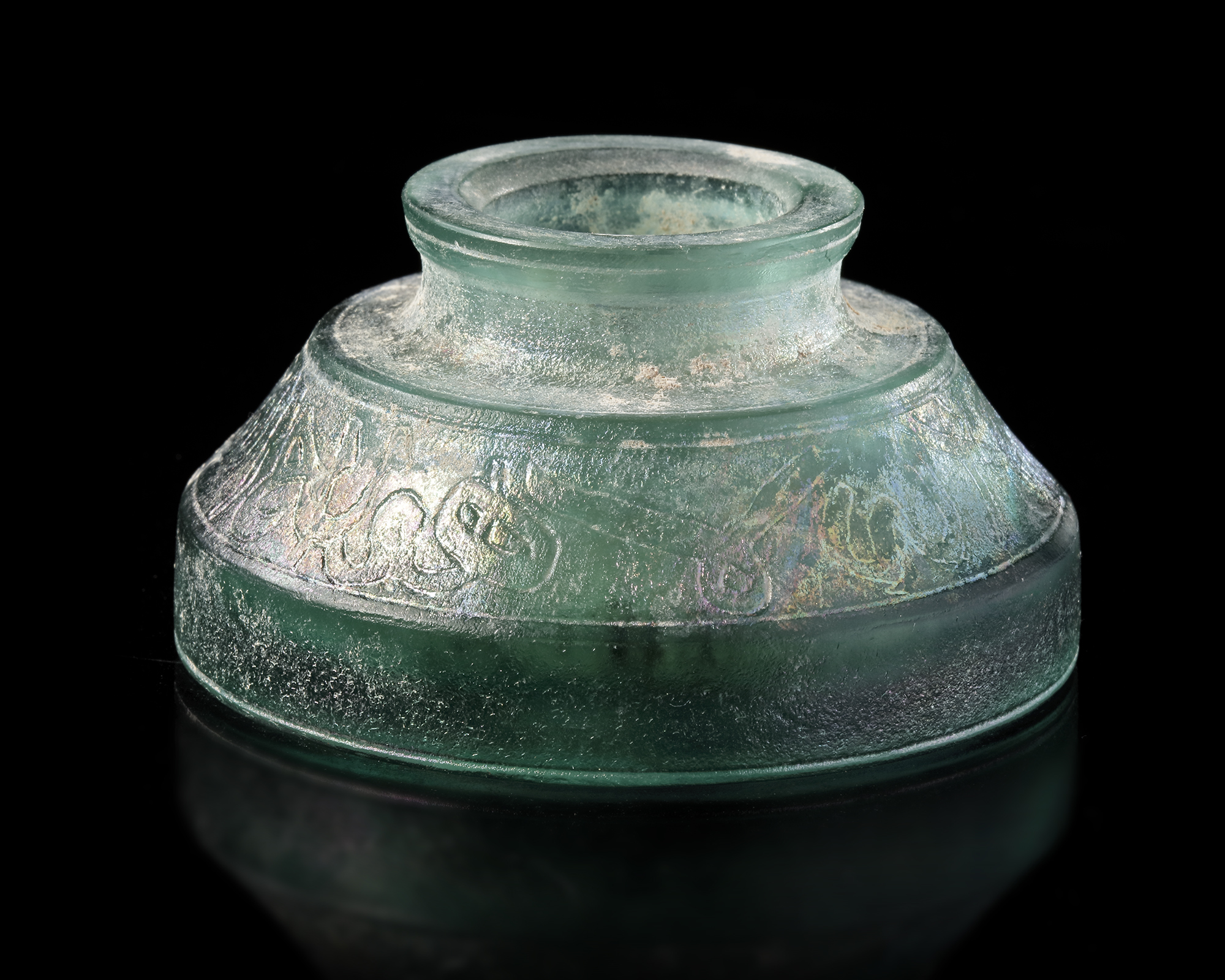 AN EARLY ISLAMIC GLASS INKWELL, PERSIA, 12TH-13TH CENTURY