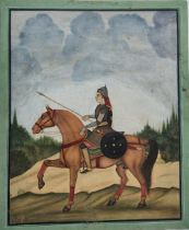 A SIKH SOLDIER SEATED ON A HORSE COMPANY SCHOOL, DELHI, CIRCA 19TH CENTURY