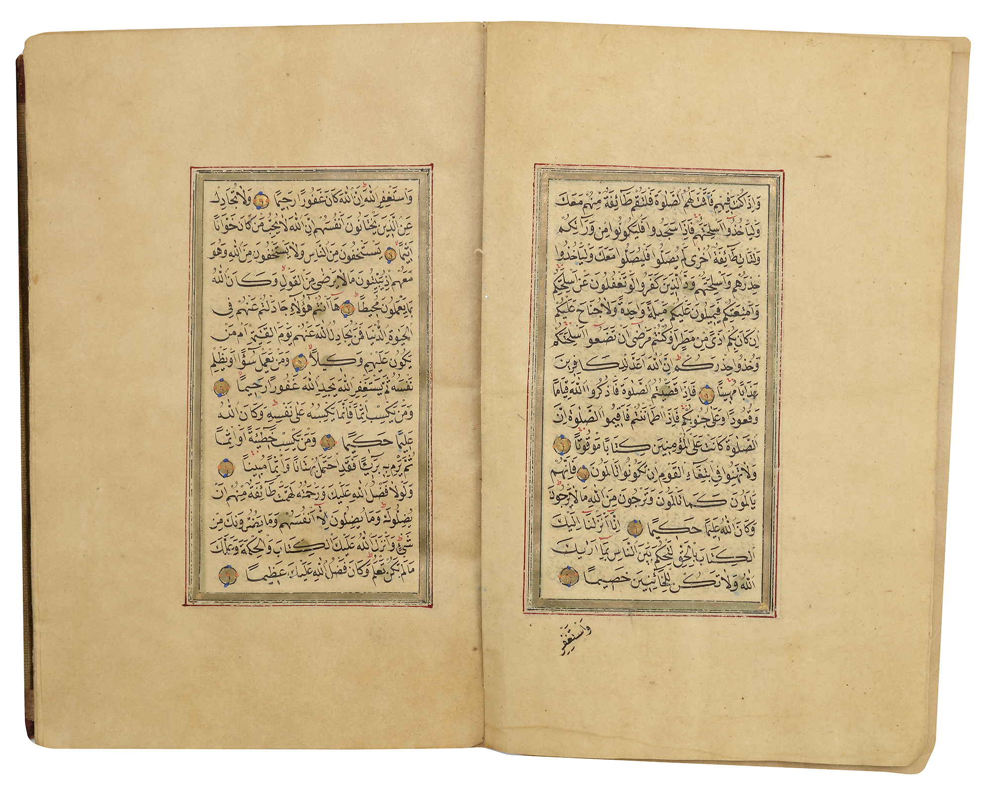 A FINE OTTOMAN QURAN, TURKEY, WRITTEN BY OMAR AL-FAWRABI STUDENT OF OMAR RUSHDI, DATED 1273 AH/1856 - Image 6 of 20