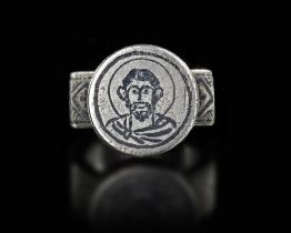 A SILVER RING, BYZANTINE, 6TH-7TH CENTURY AD