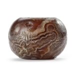 A CARVED AGATE INKWELL, PERSIA