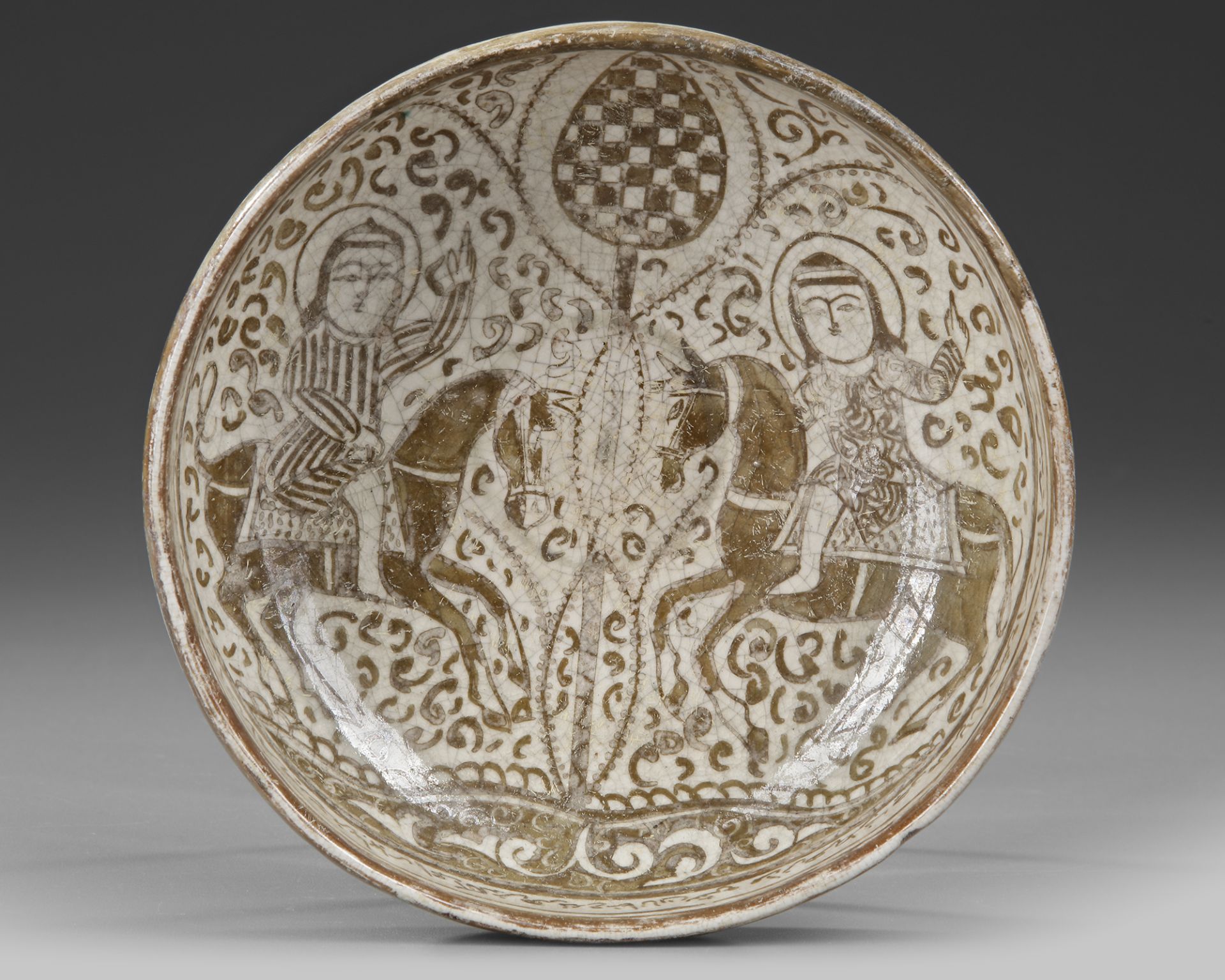 A KASHAN LUSTRE POTTERY BOWL, PERSIA, LATE 12TH - EARLY 13TH CENTURY