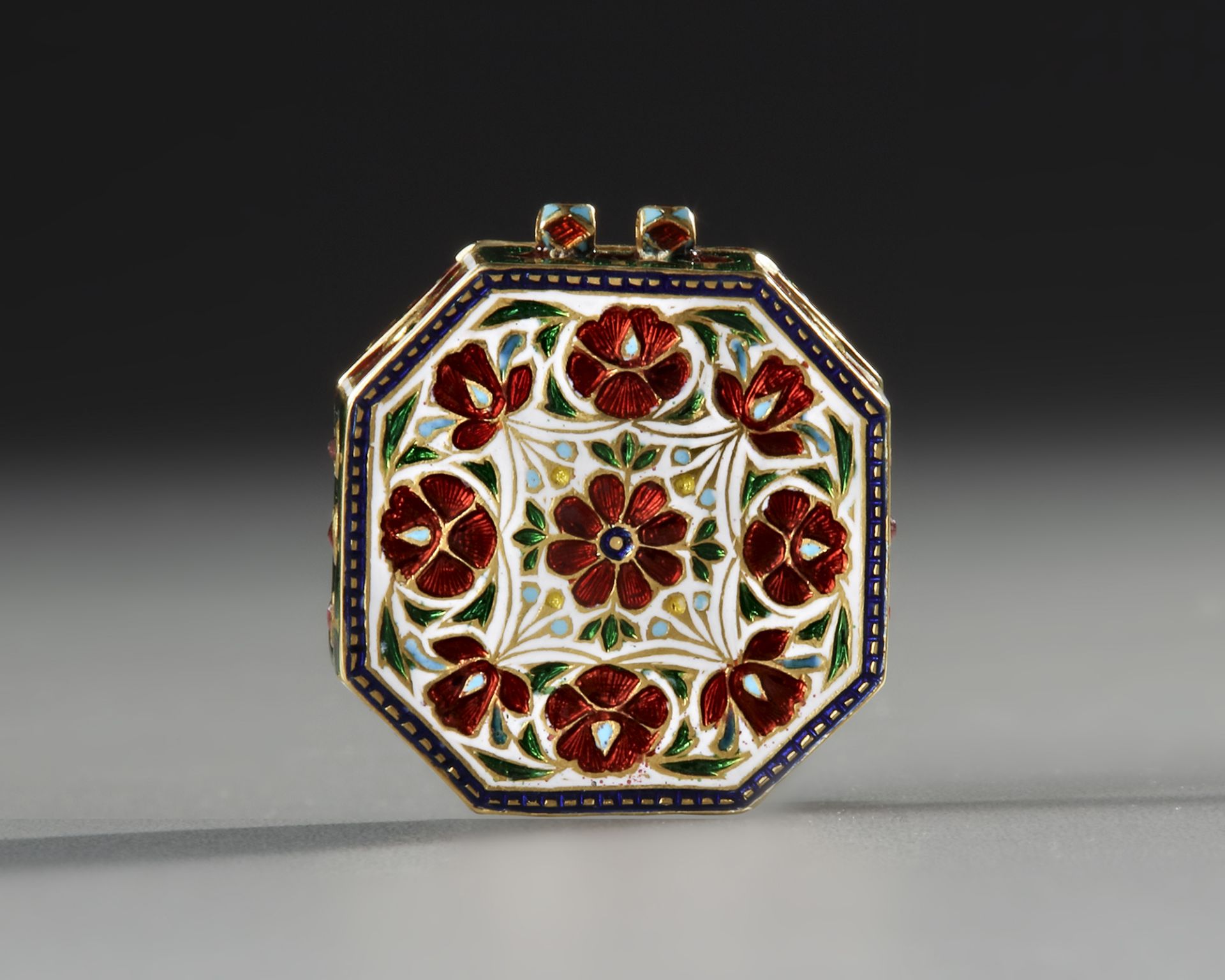 A HEXAGONAL GOLD GEMSET QURAN CASE CUM PENDANT, LUCKNOW OR DECCAN, 19TH CENTURY - Image 10 of 12