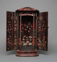 A JAPANESE LACQUERED WOODEN ZUSHI-SHRINE WITH AMIDA BUDDHA