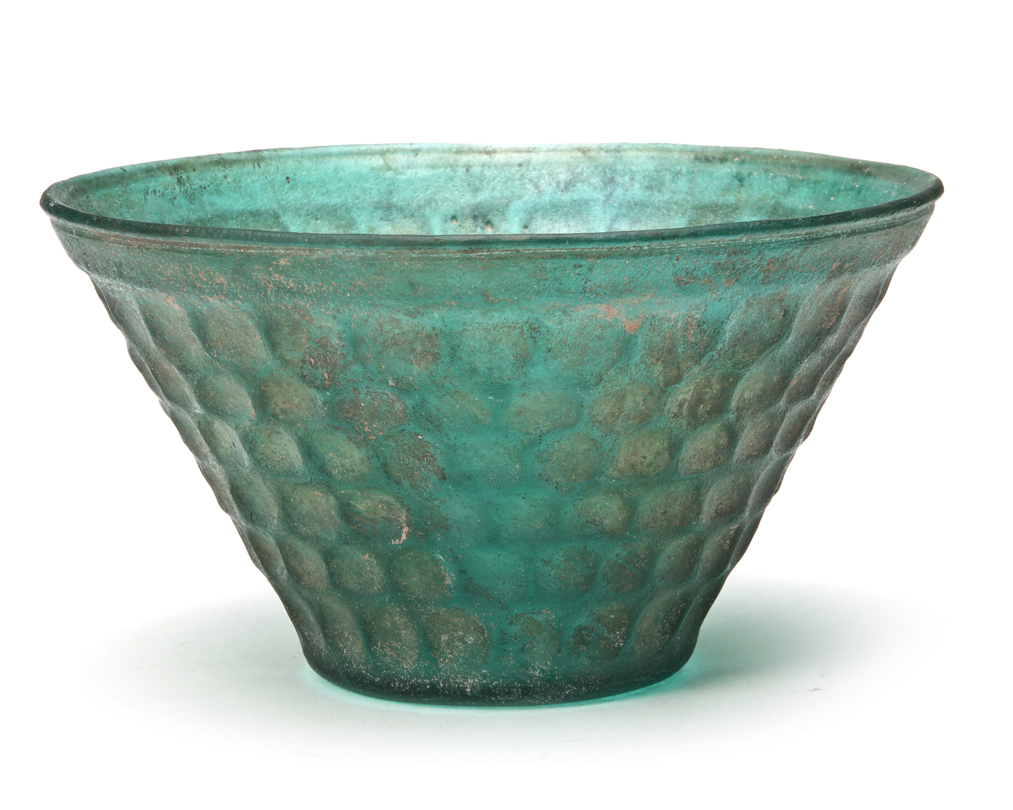 A PERSIAN GREEN CUT GLASS BOWL, 8TH-9TH CENTURY - Image 2 of 10