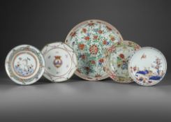 A COLLECTION OF FIVE CHINESE DISHES, 18TH CENTURY