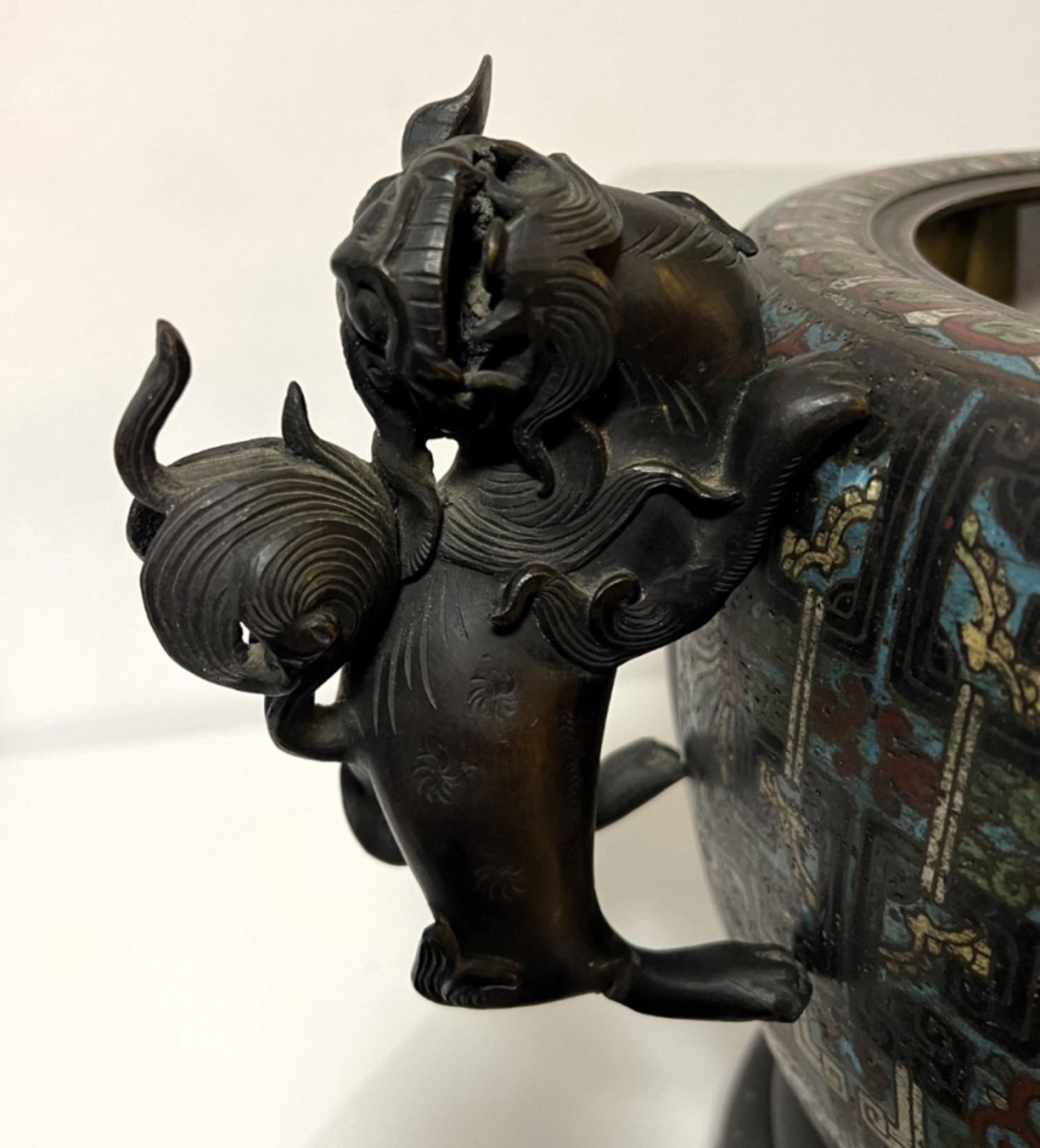 Bronze Chinese incense burner - Image 8 of 13