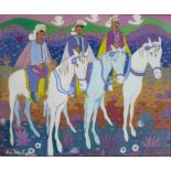 Painting by Aly Ben Salem, three horsemen