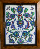 Iznik tile in a wooden frame