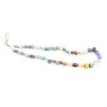 Necklace of multi coloured beads of Venetian glass