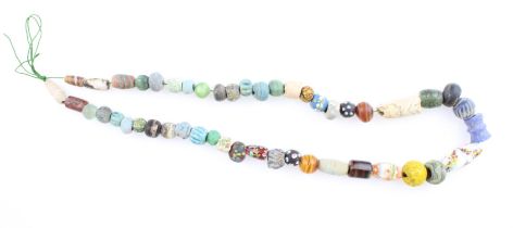 Necklace of multi coloured beads of Venetian glass