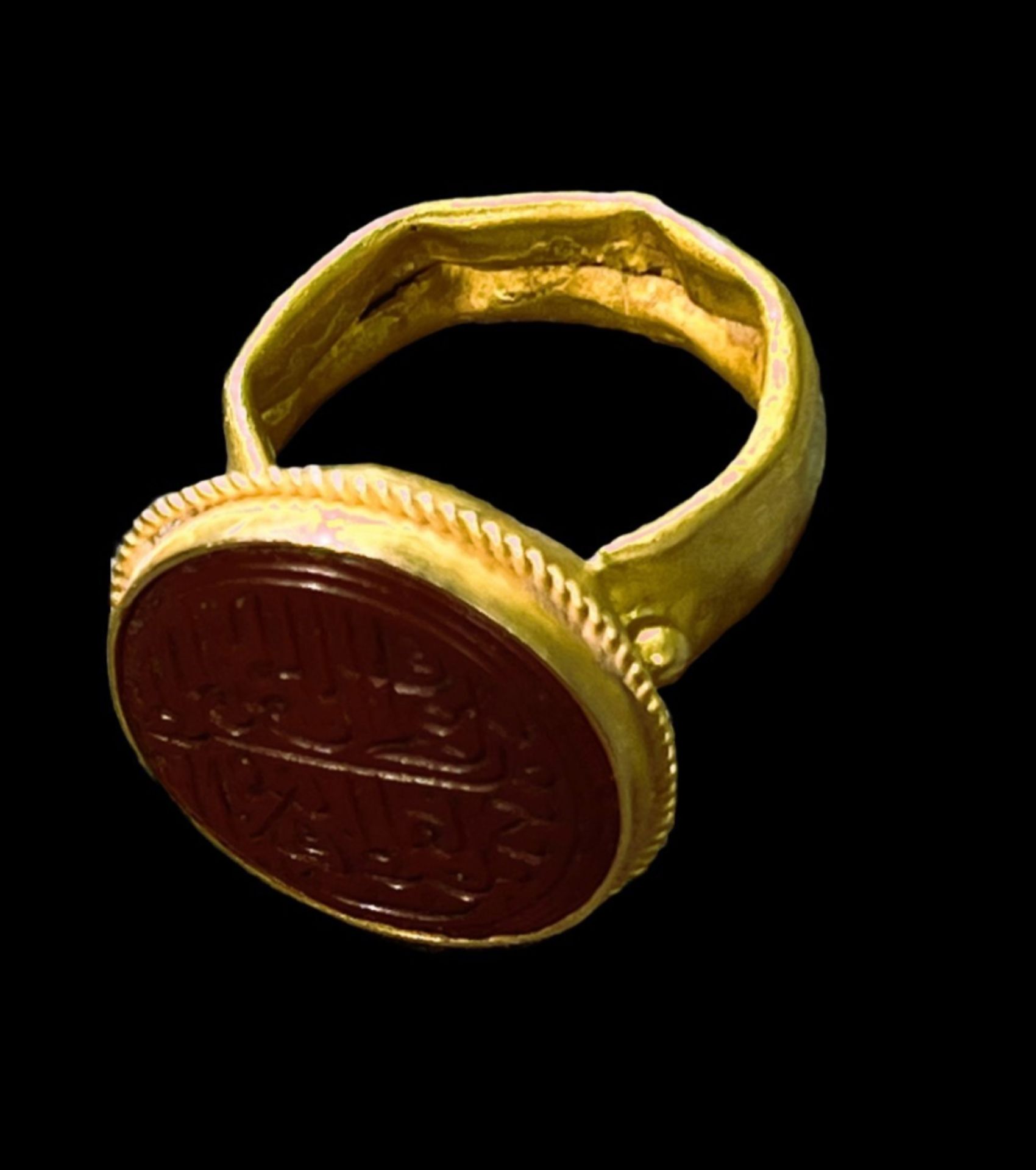 24K Gold ring with red stone and Arabic poetry - Image 9 of 9