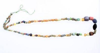 Necklace of multi coloured beads of Venetian glass