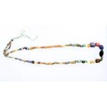 Necklace of multi coloured beads of Venetian glass