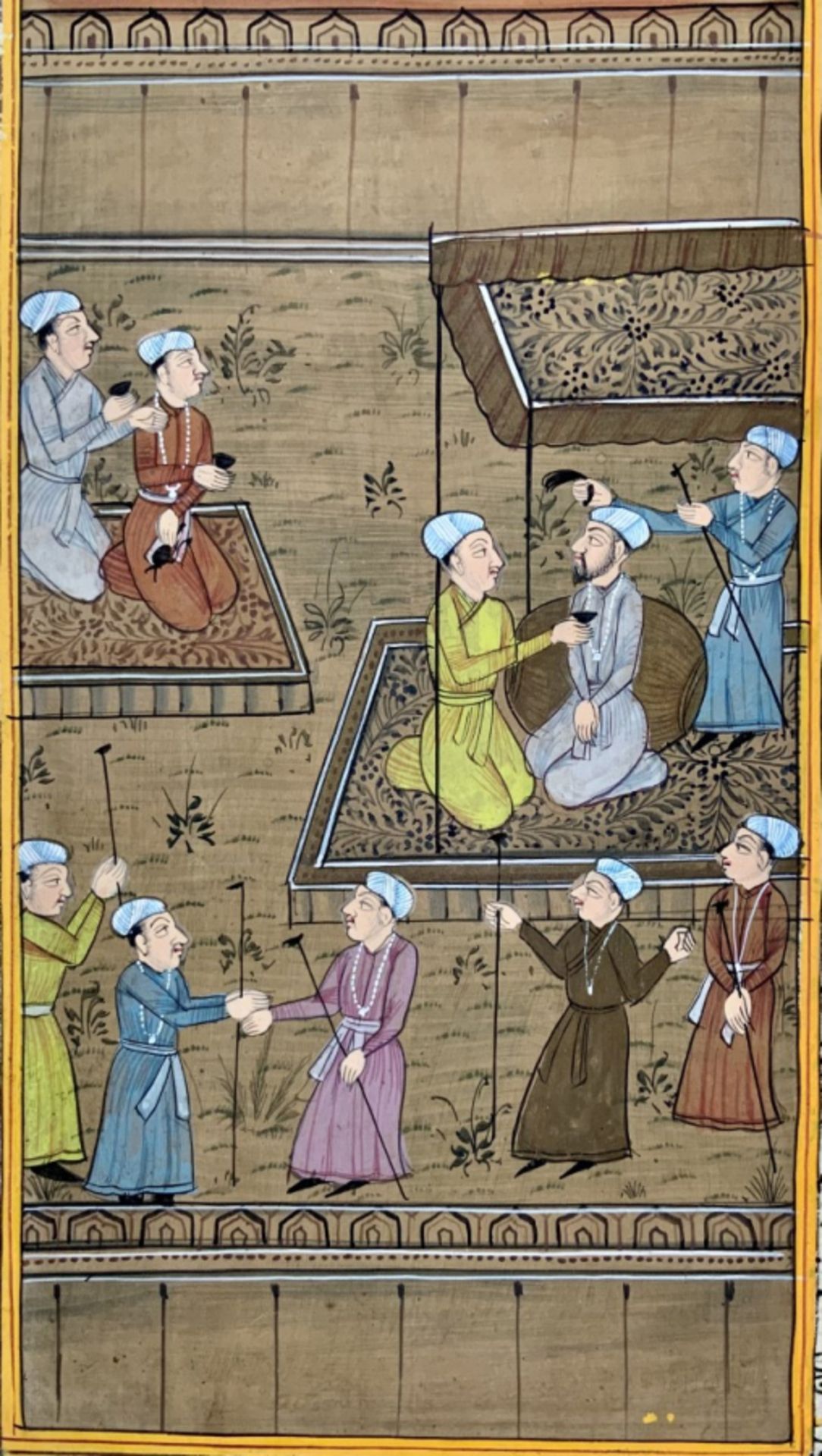 Three Persian miniatures - Image 9 of 11