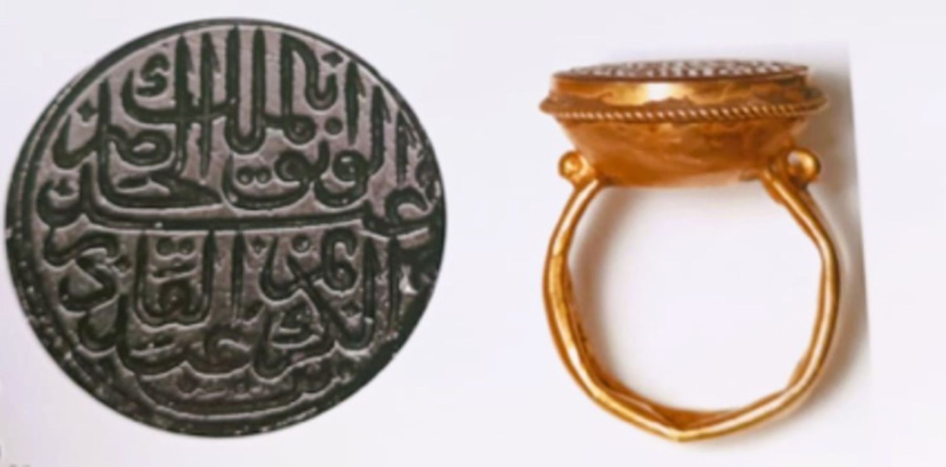 24K Gold ring with red stone and Arabic poetry - Image 3 of 9