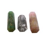 Three Najaf crystals with Islamic engravings