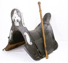 A beautiful Ottoman Pasha horse saddle and whip