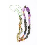 Necklace of multi coloured beads of Venetian glass