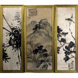 Chinese triptych painting