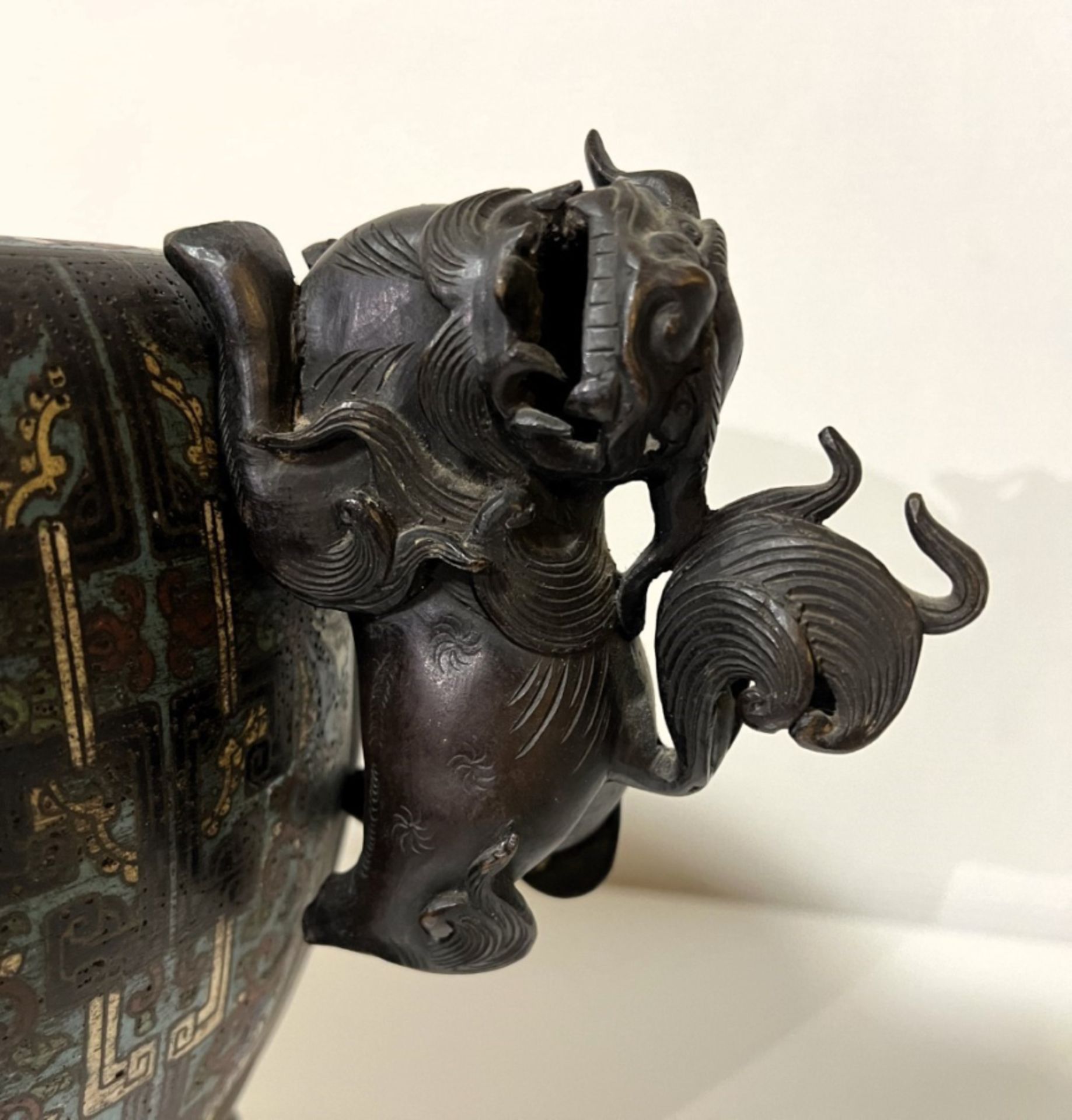 Bronze Chinese incense burner - Image 7 of 13