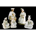 Collection of porcelain Sultan and Sultana container models Jacob Petit