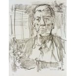 Kokoschka, Oskar. Selbstbildnis mit Statuette