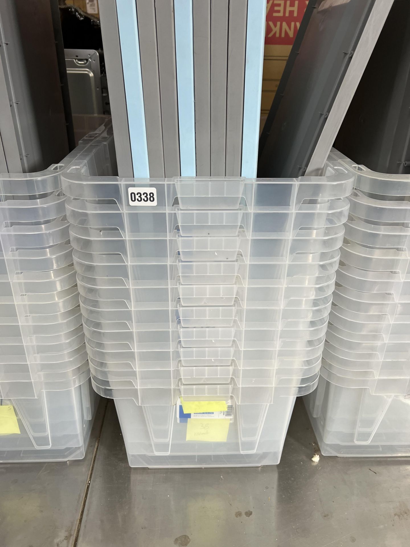 Lot of 10 Plastic Storage Totes with Lids