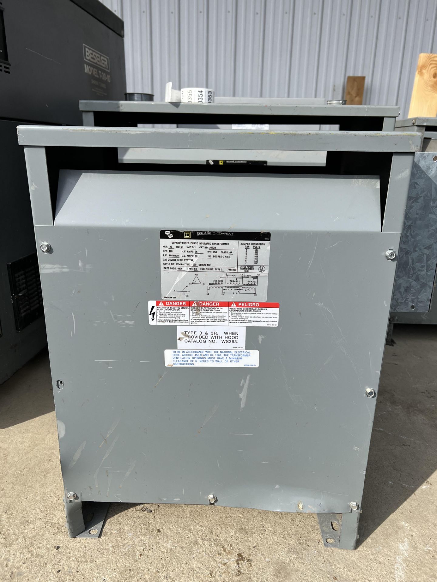 Square D Sorgel Three Phase Insulated Transformer 30 KVA