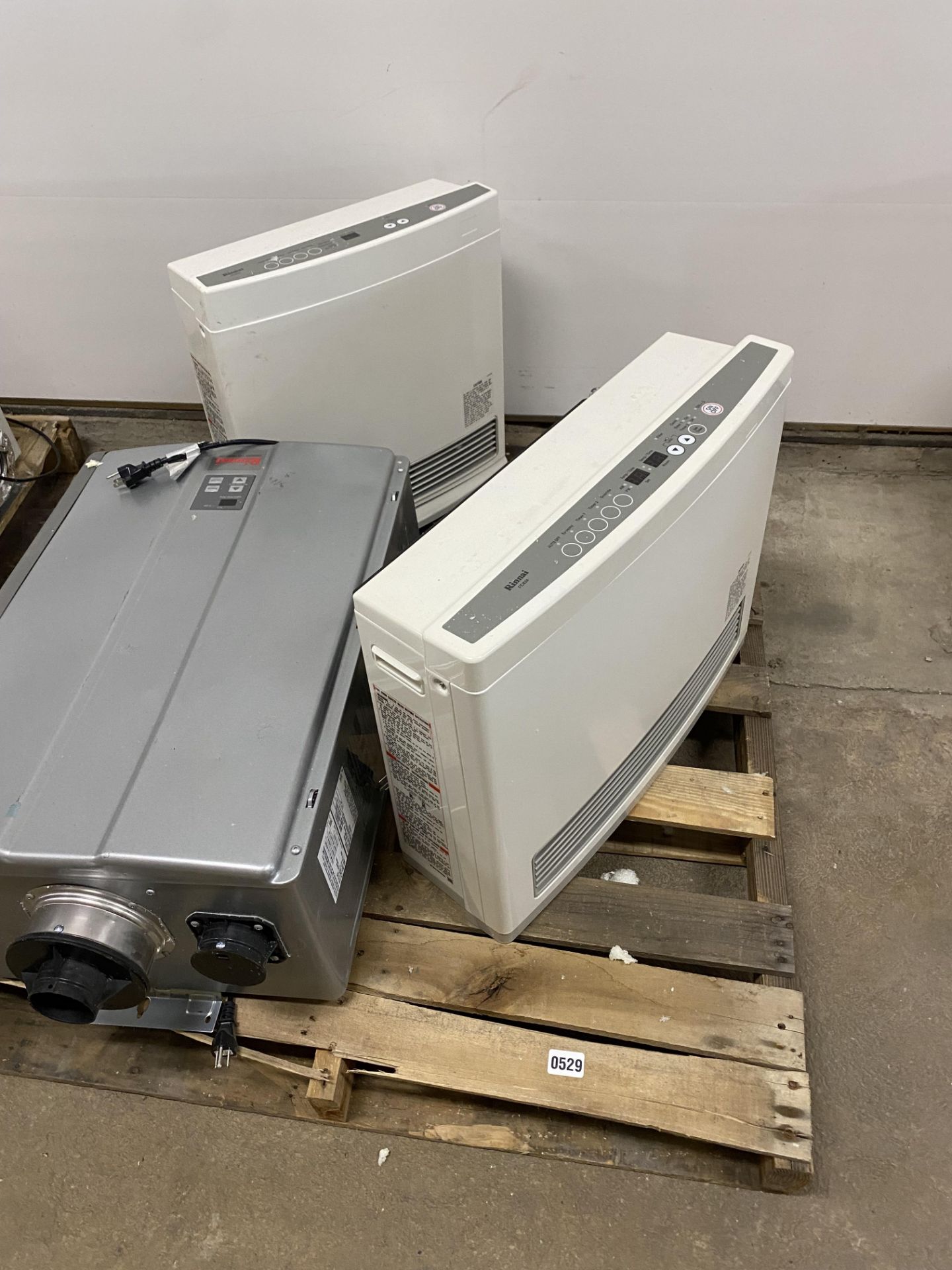 Skid Lot of Misc Rinnai Tankless Water Heaters