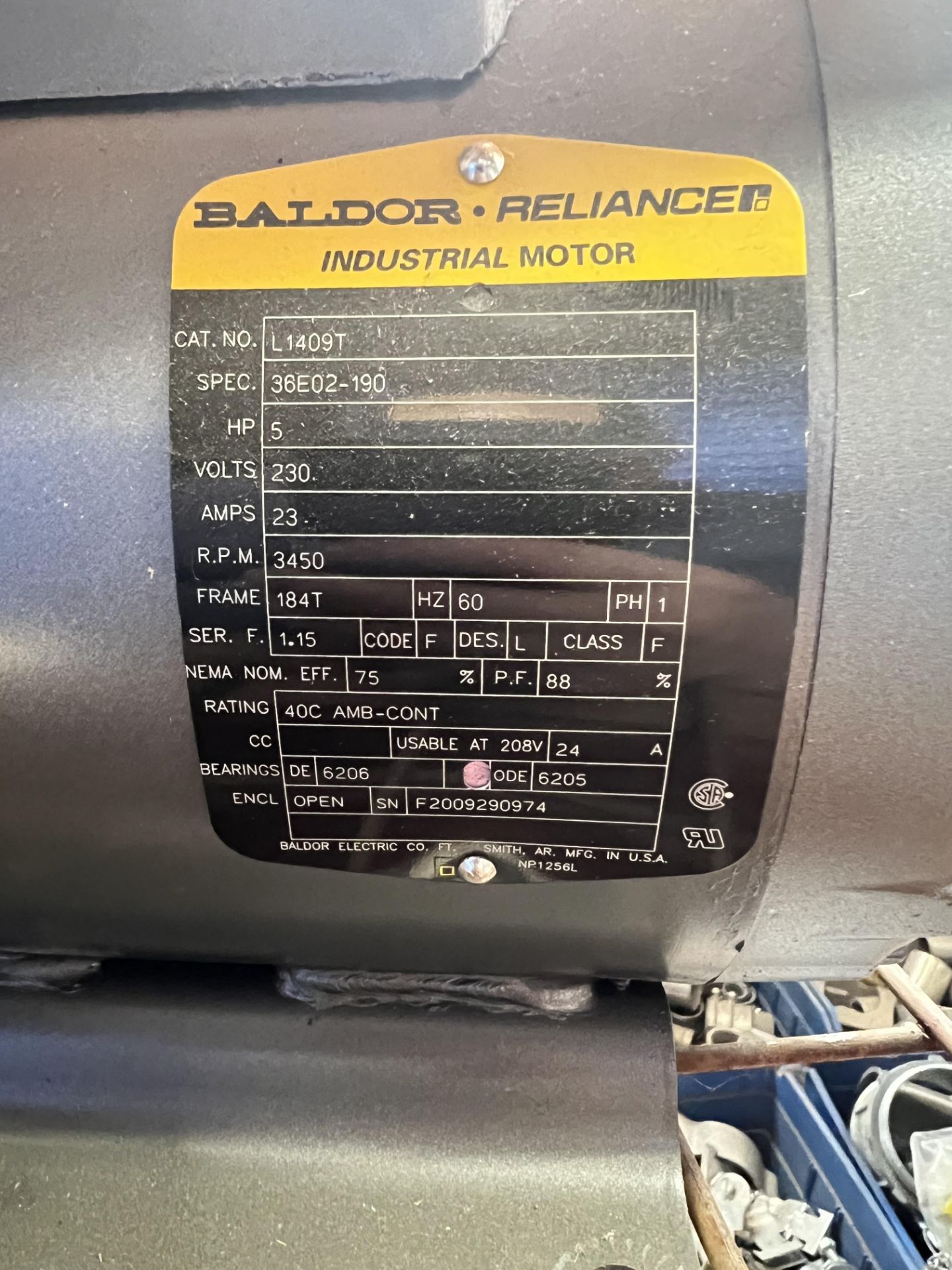Baldor 5 hp Electric Motor - Image 2 of 2