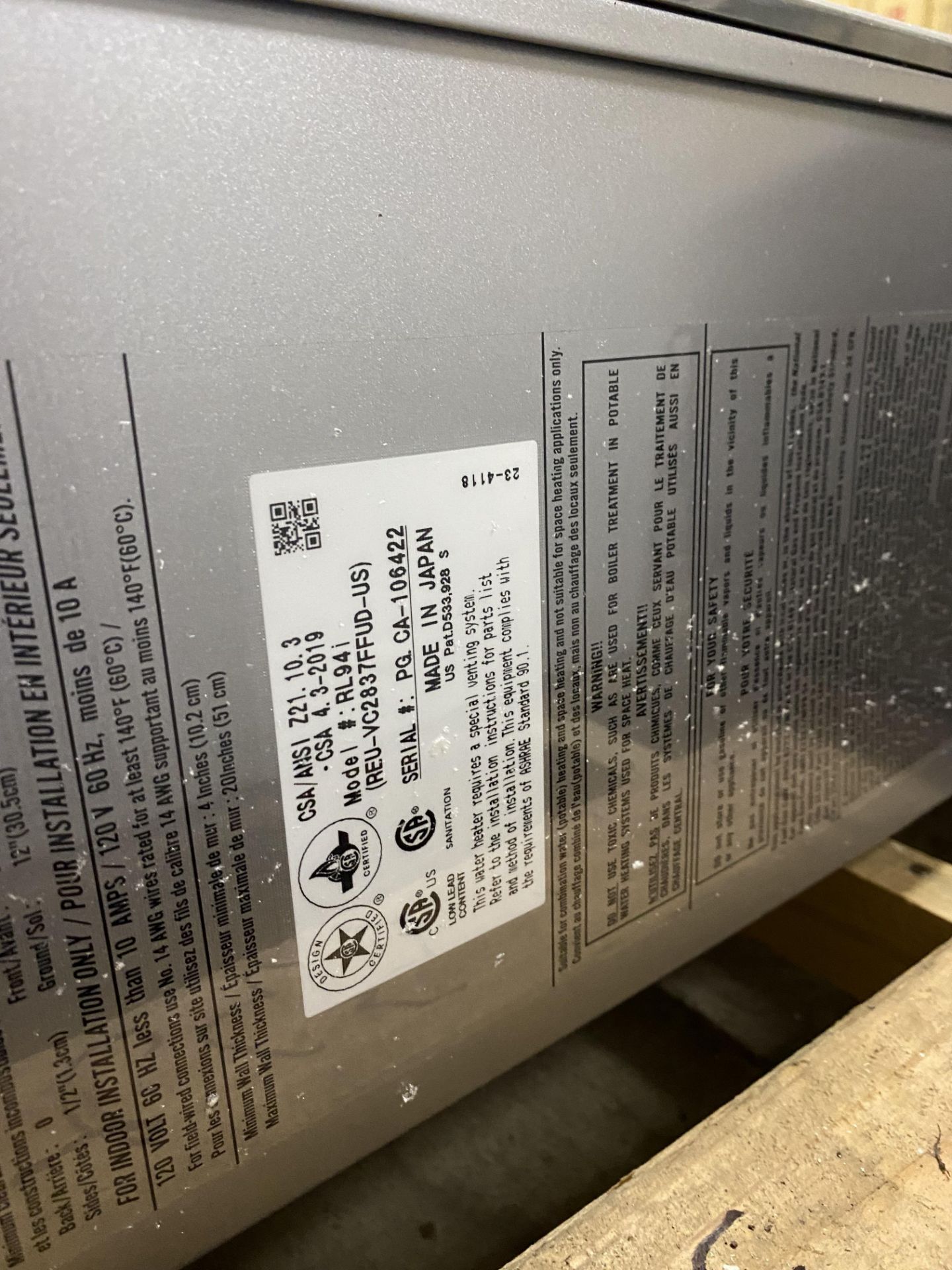 Skid Lot of Misc Rinnai Tankless Water Heaters - Image 4 of 6