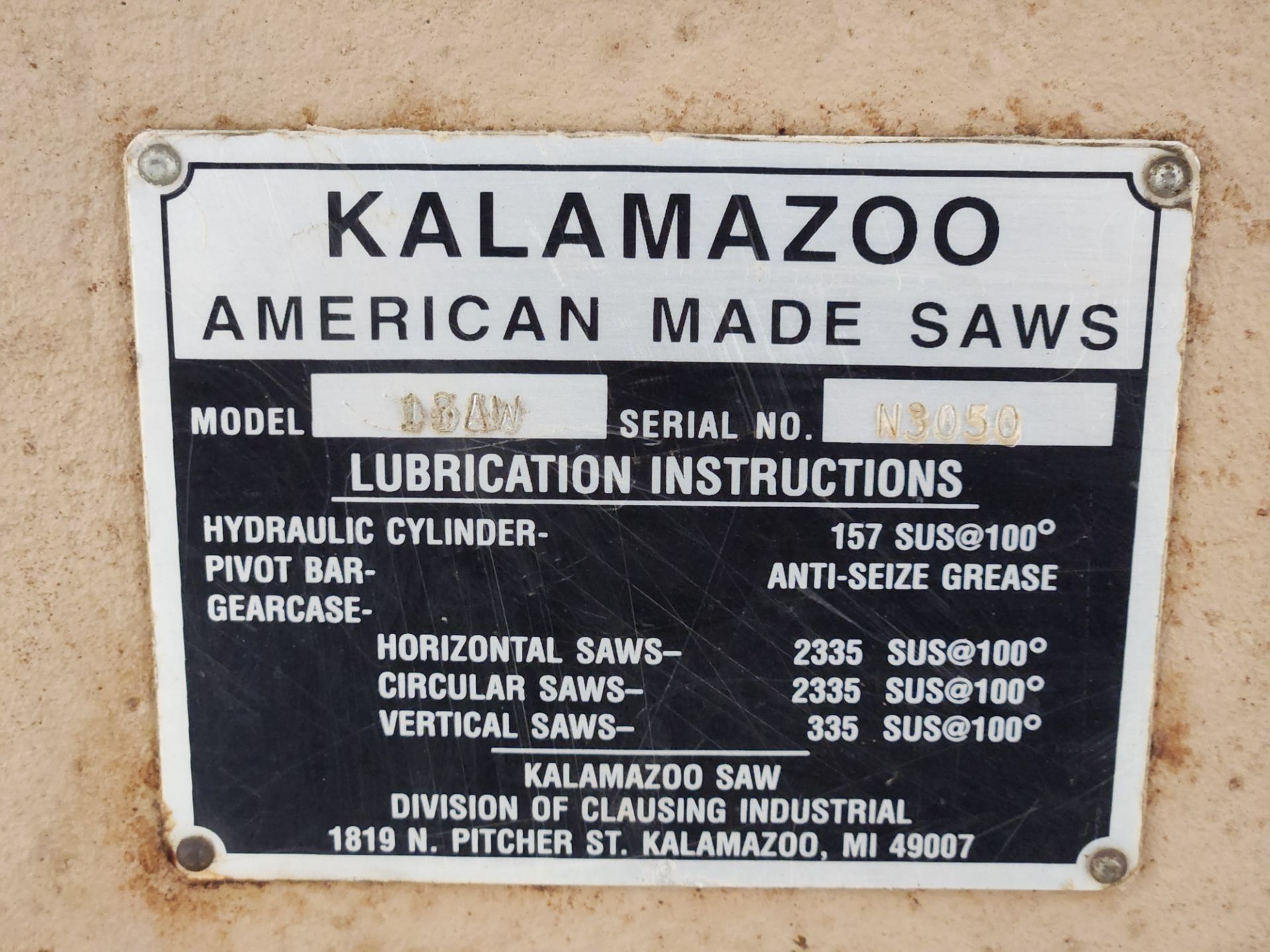 Kalamazoo Horizontal Band Saw - Image 3 of 4