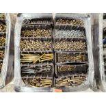 Skid Lot - (12) Bins Assorted Brass Bolts & More