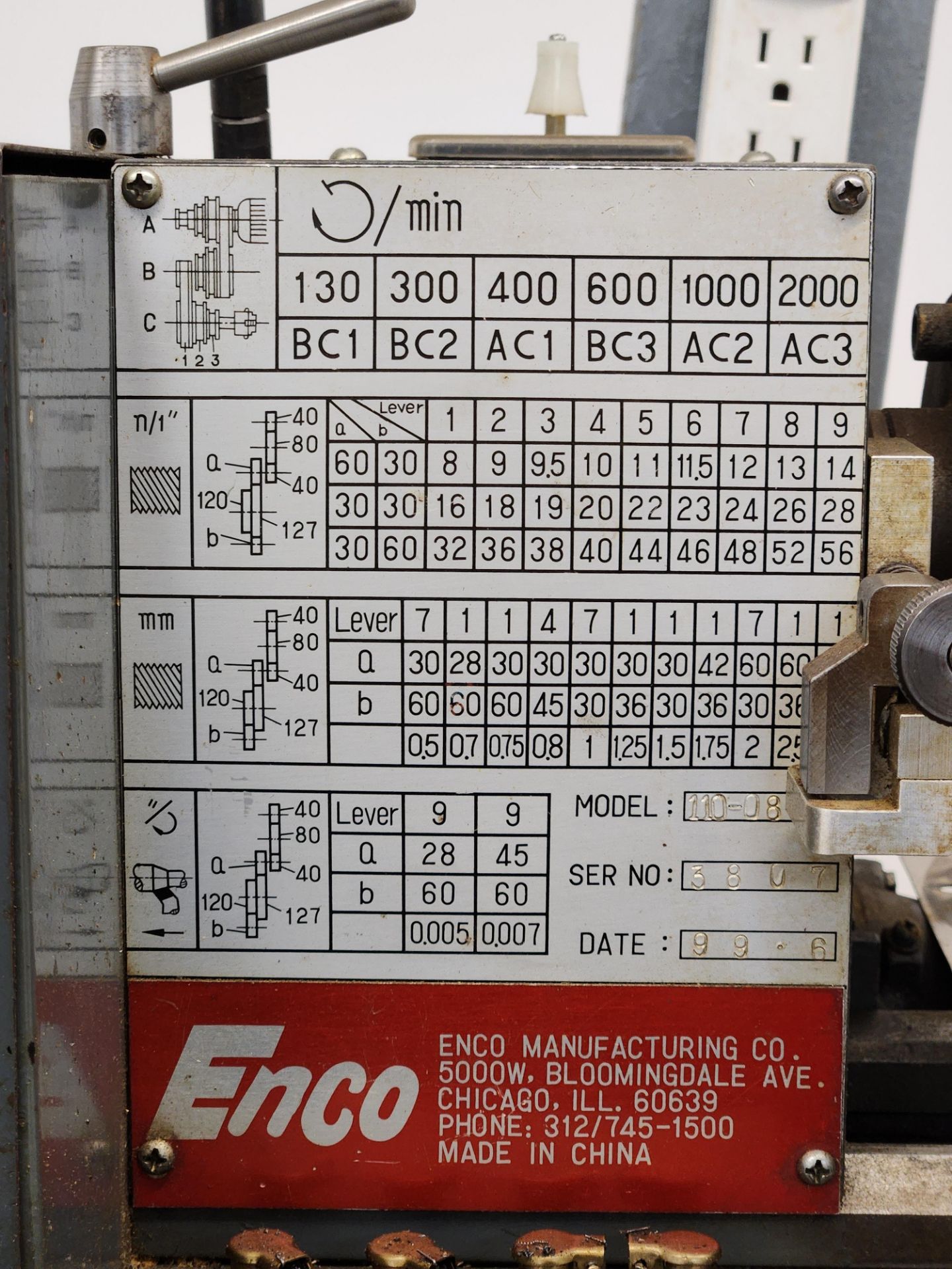 Enco Table Top Lathe - Image 5 of 8