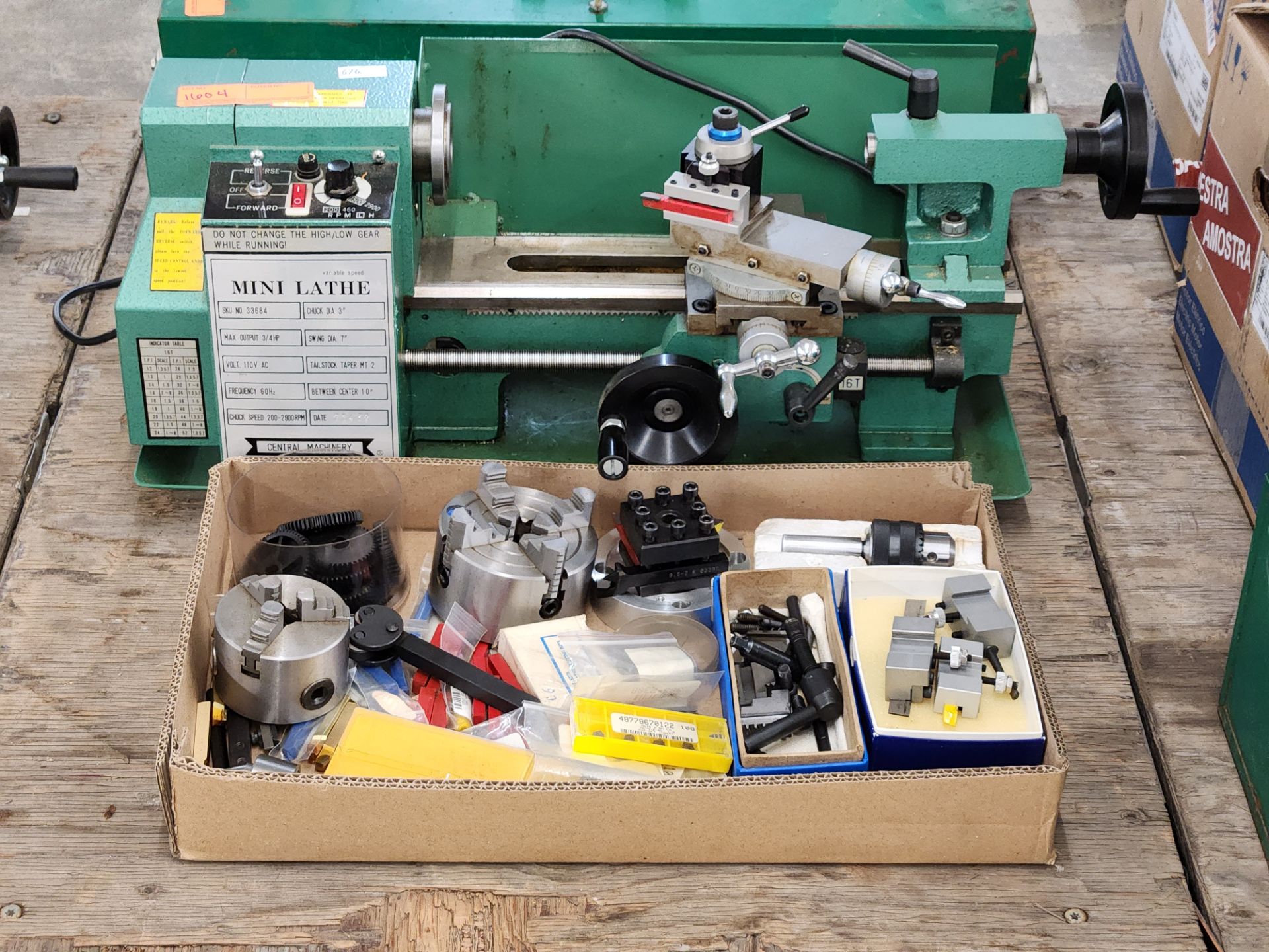 Central Machinery Mini Lathe w/ Accessories