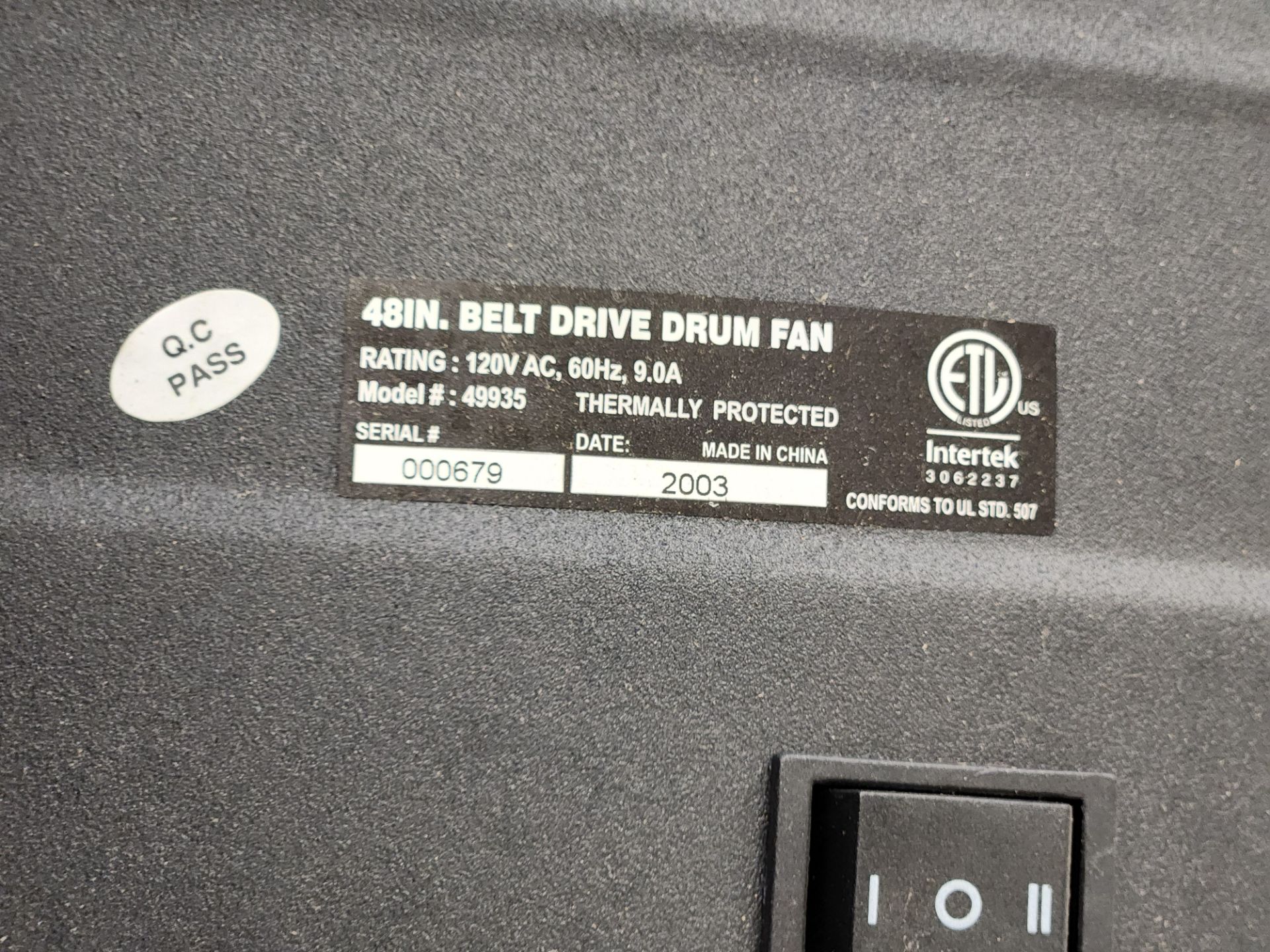 Strongway 48" Belt Drive Drum Fan - Image 4 of 4