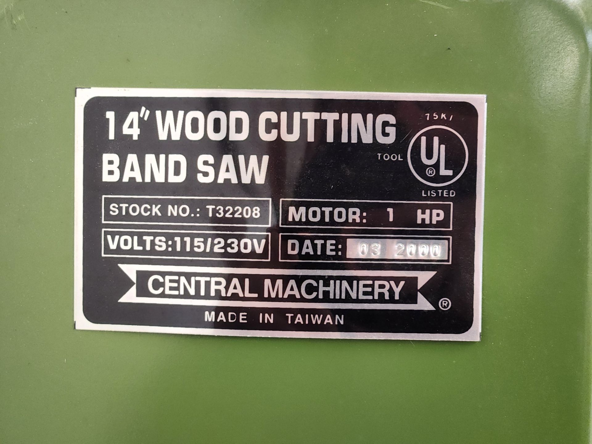 Central Machinery 14" Wood Cutting Band Saw - Image 3 of 4