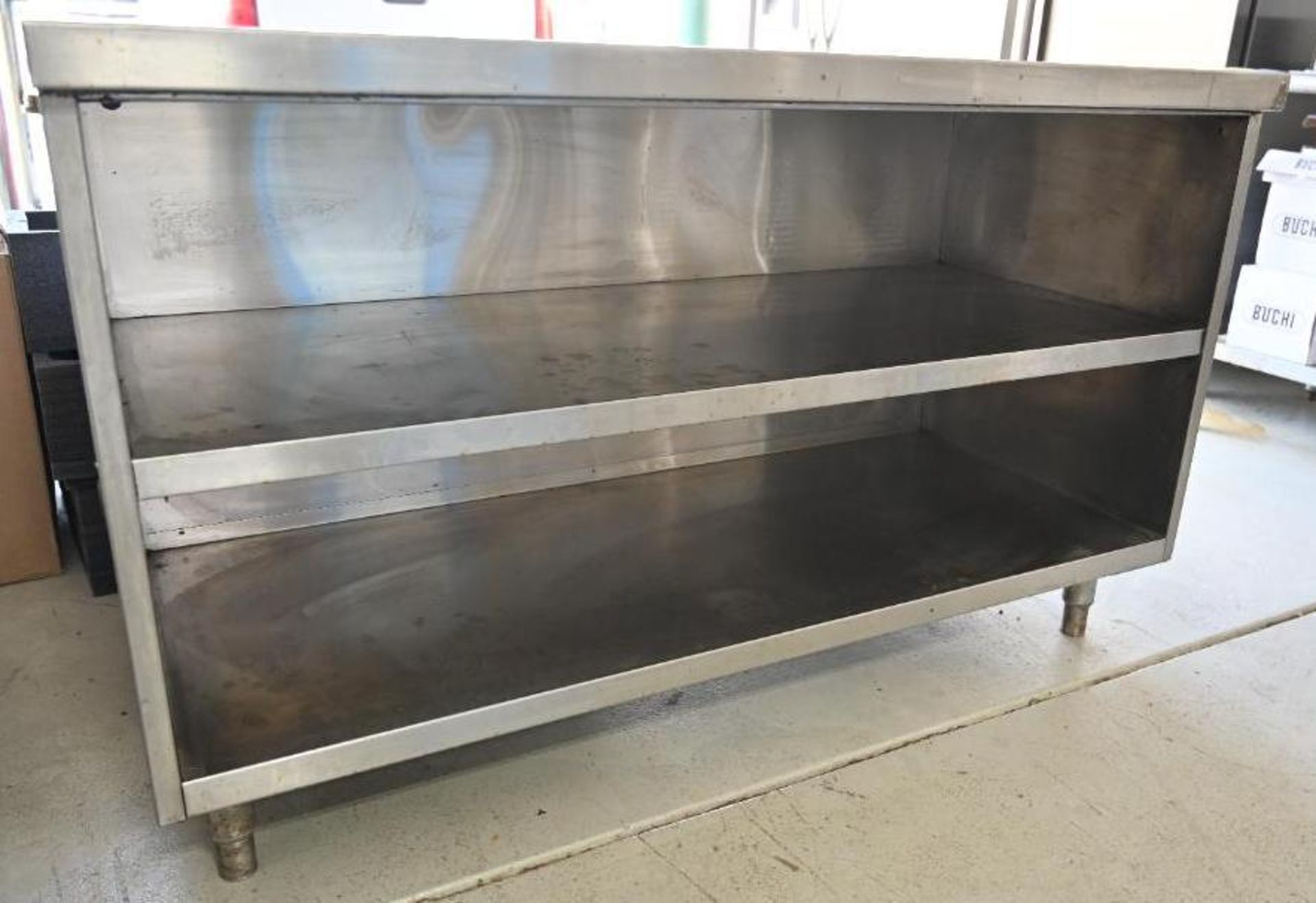 56.25" x 34" x 34.25" Stainless Steel Table with Two Shelves - Image 3 of 10