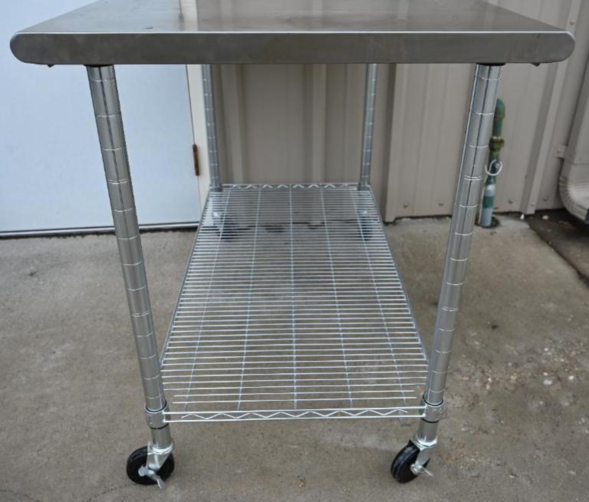 NSF 48" Stainless Steel Work Table with Casters - Image 7 of 10