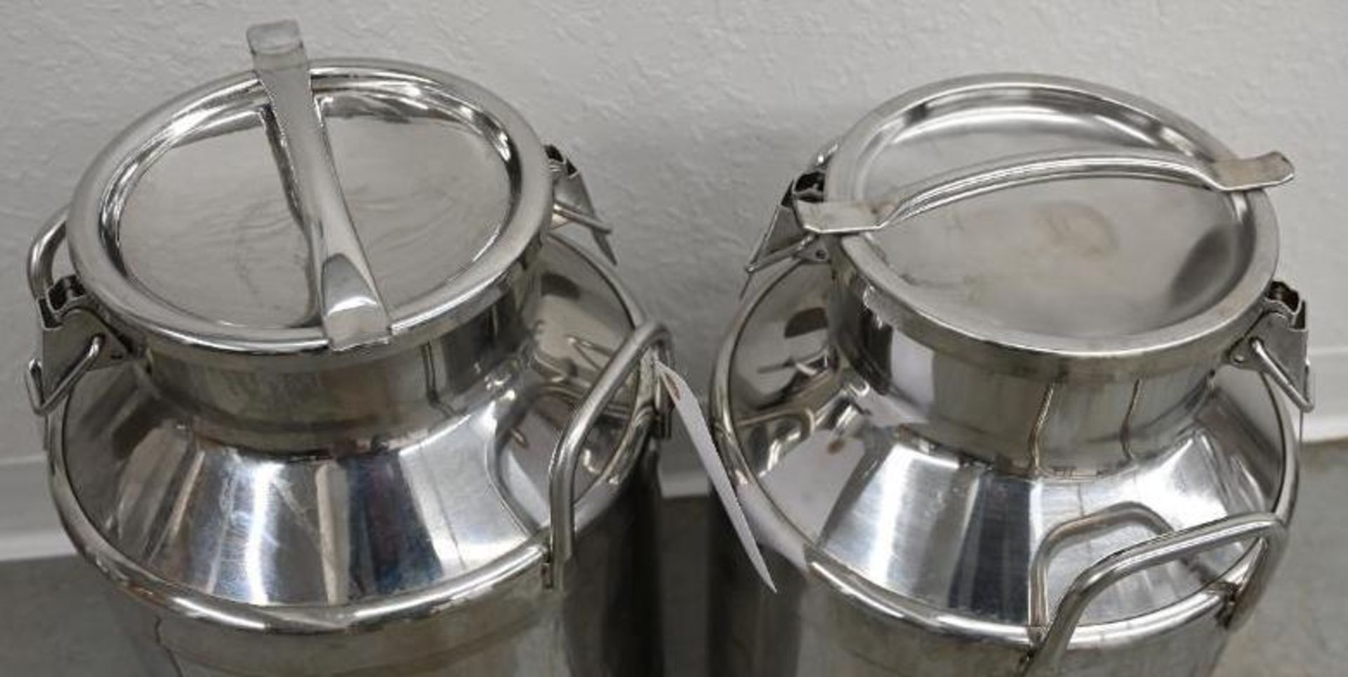 Two 12x12x21" Stainless Steel Milk Cans - Bild 3 aus 4