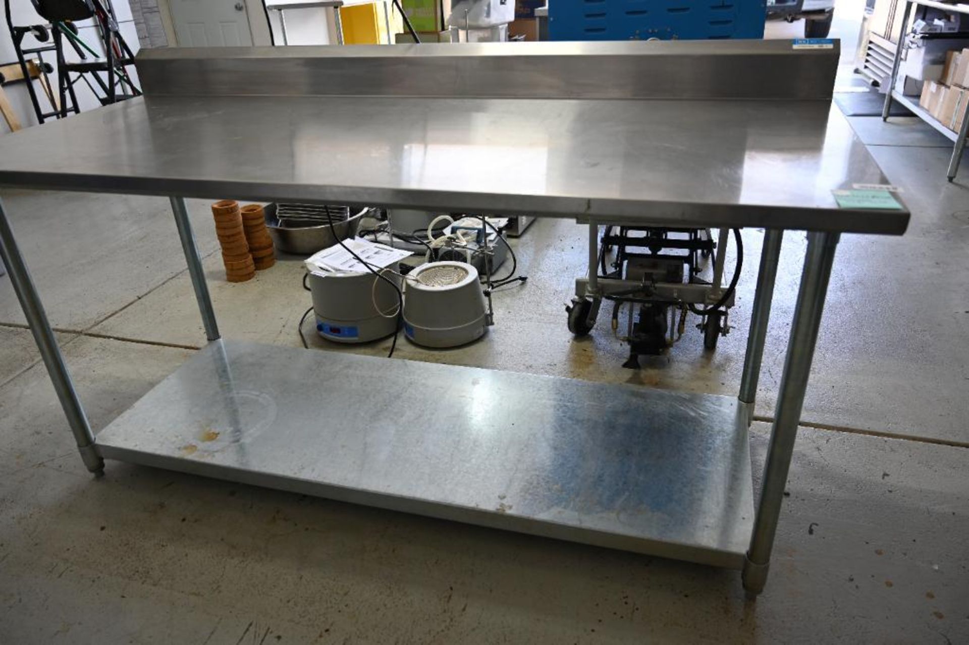 72" x 30.25"x 34.25" Stainless Steel Work Table with Back splash - Image 5 of 6