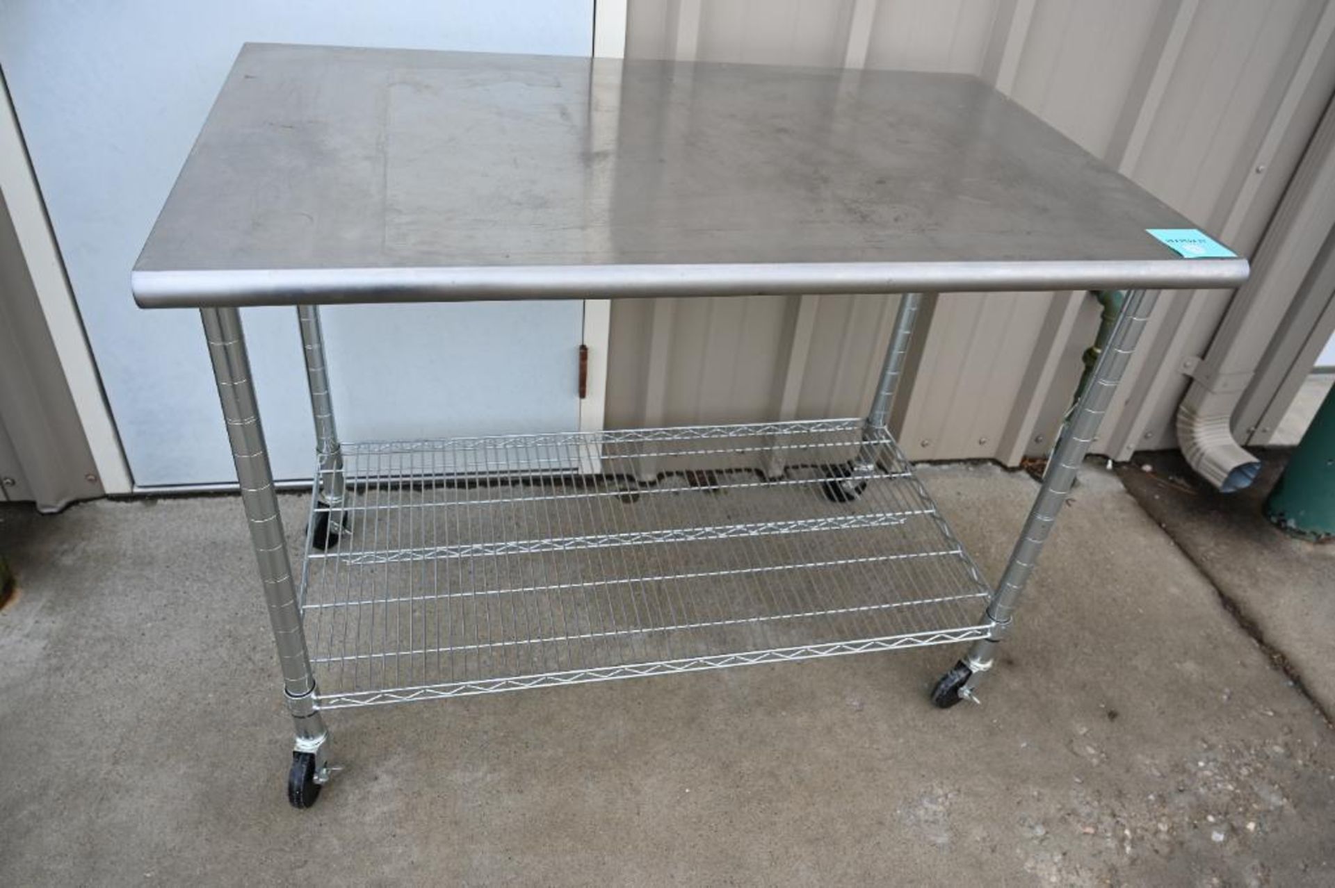 NSF 48" Stainless Steel Work Table with Casters - Image 4 of 10