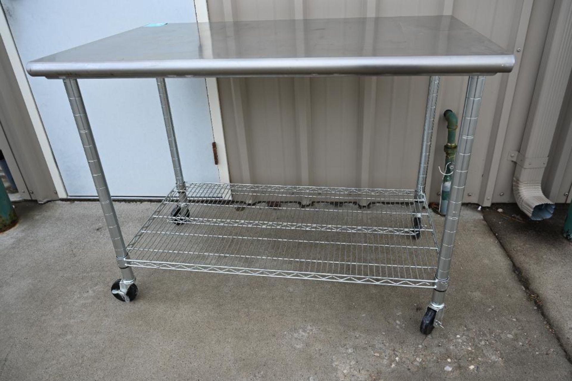 NSF 48" Stainless Steel Work Table with Casters - Image 10 of 10