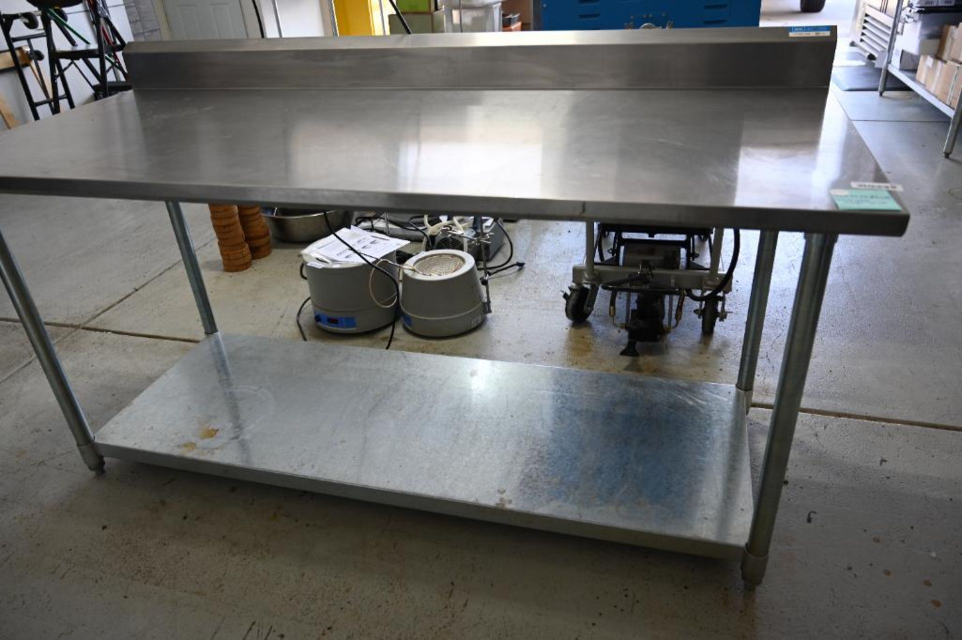 72" x 30.25"x 34.25" Stainless Steel Work Table with Back splash - Image 3 of 6