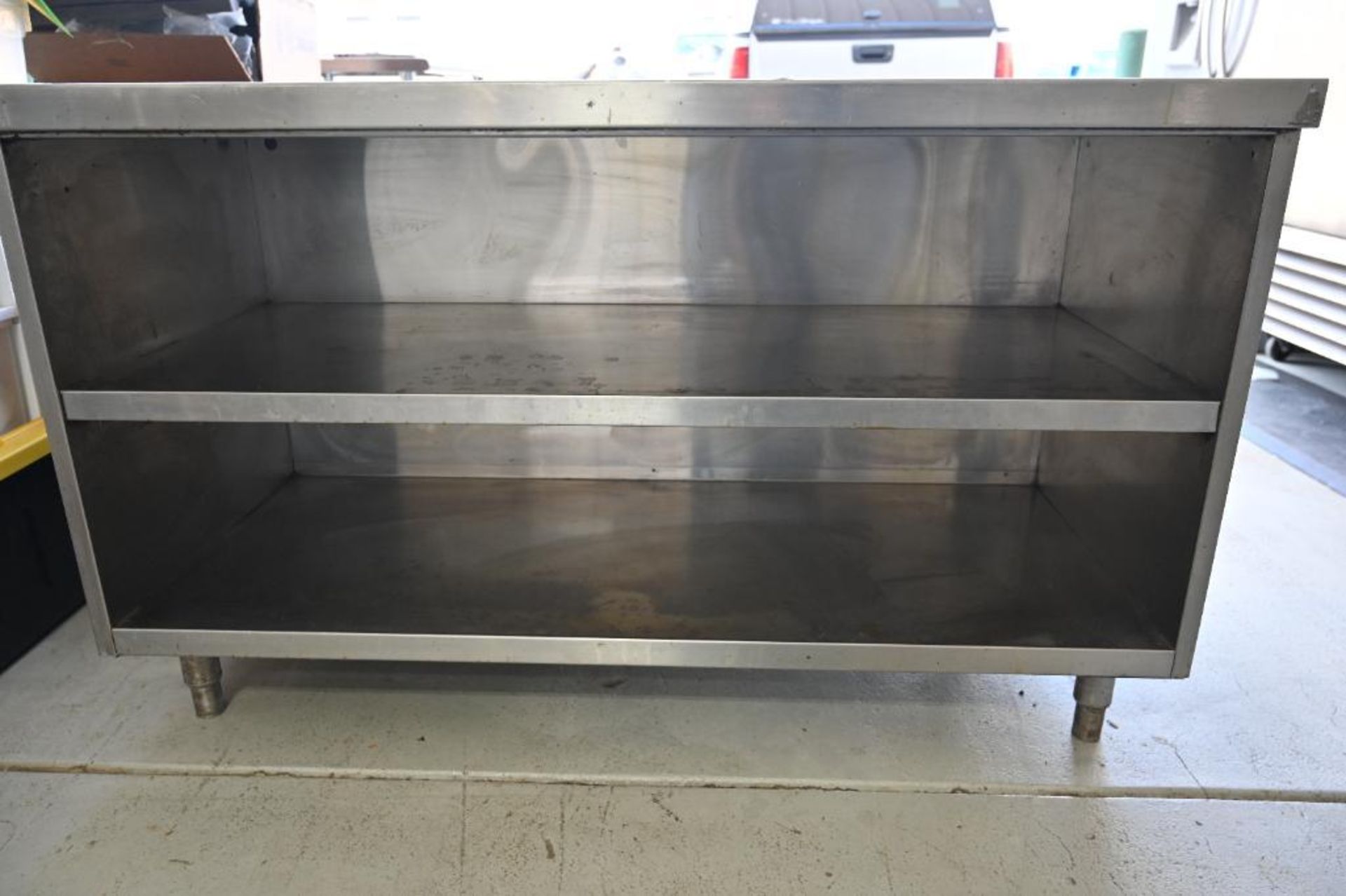 56.25" x 34" x 34.25" Stainless Steel Table with Two Shelves - Image 6 of 10
