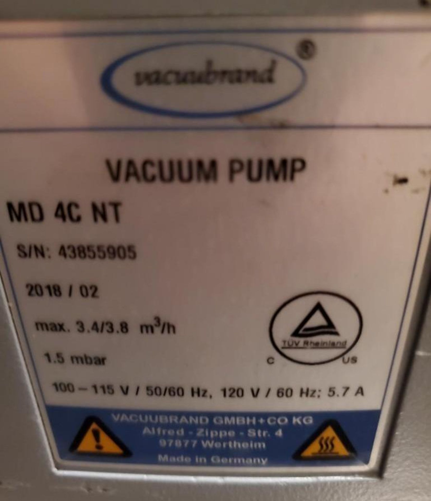 Vacuubrand model MD 4C NT Vacuum Pump - Image 4 of 5