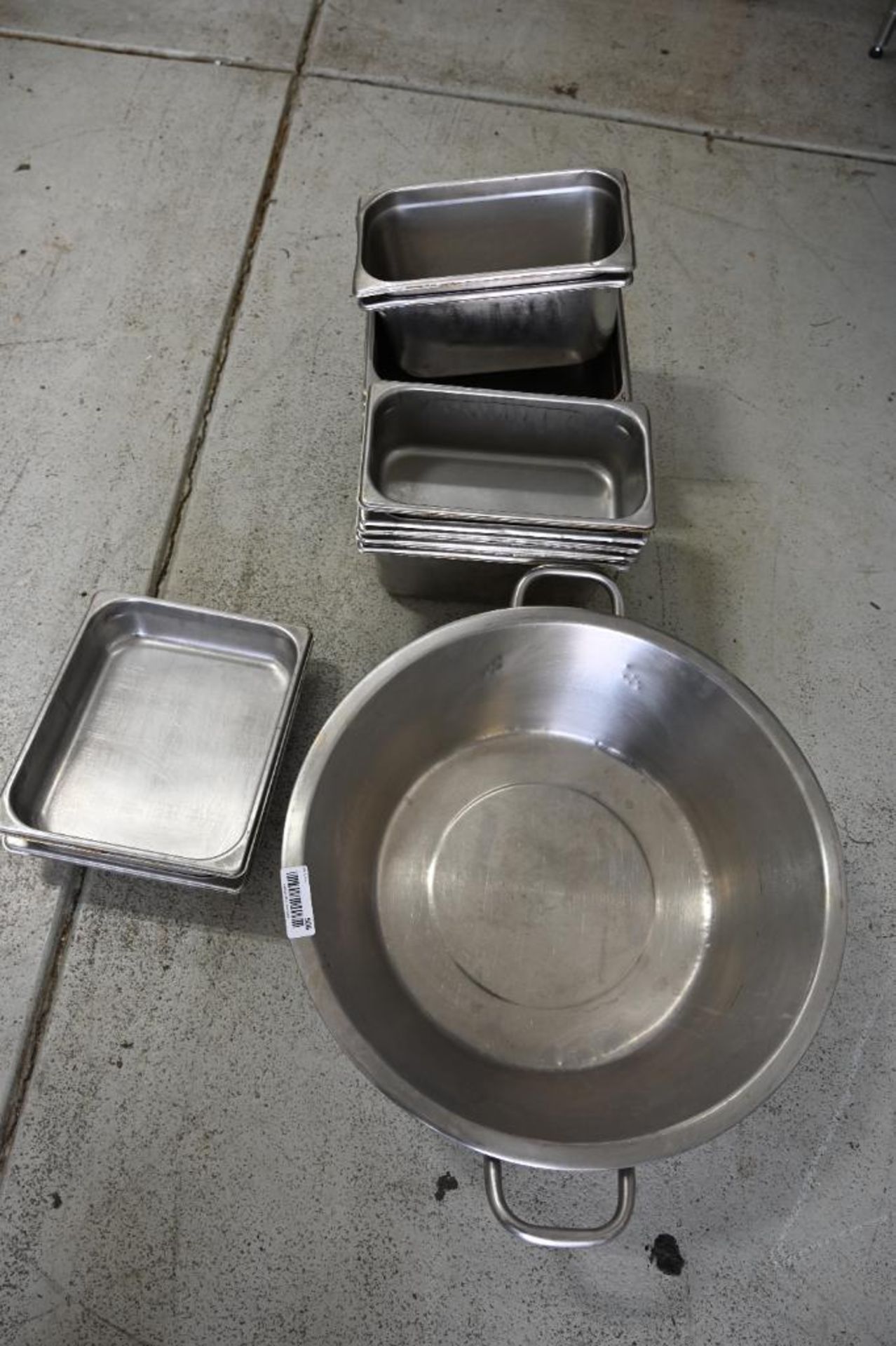 Fourteen Stainless steel containers & a 22x6" Stainless Pan - Image 4 of 7
