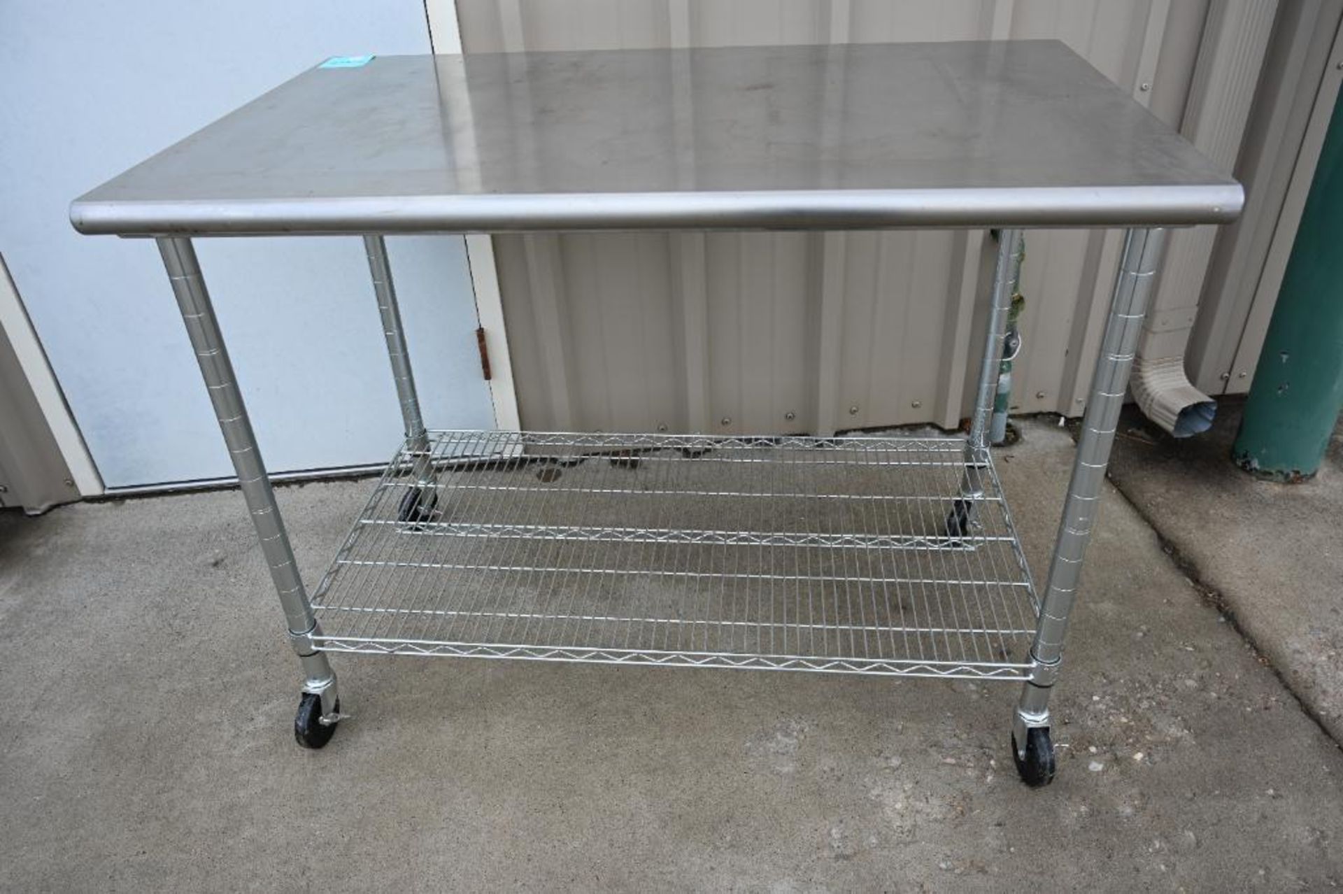 NSF 48" Stainless Steel Work Table with Casters - Image 9 of 10