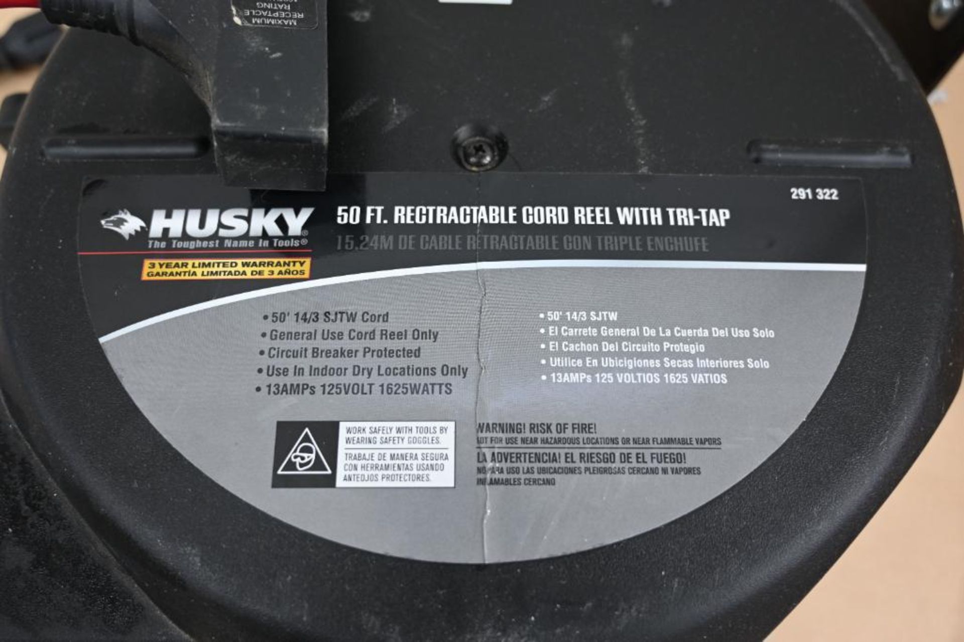Husky 50' Retractable Cord Reel with Tri- Tap - Image 2 of 7